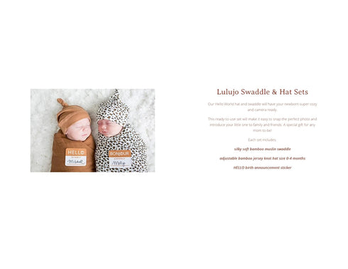 Set| 47in 47in| lulujo Birth Announcement Hat & Swaddle Blanket Unisex Softest Bamboo Muslin Baby Swaddle Blanket|