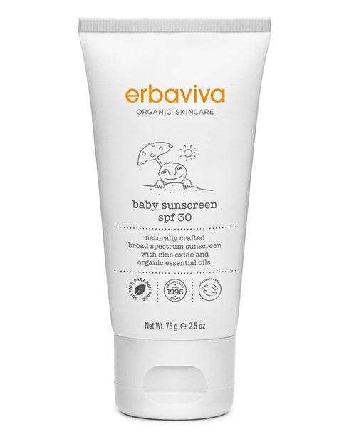 Erbaviva Organic Baby Sunscreen 2.5 Ounce - Coral Reef Safe, Natural, UVA