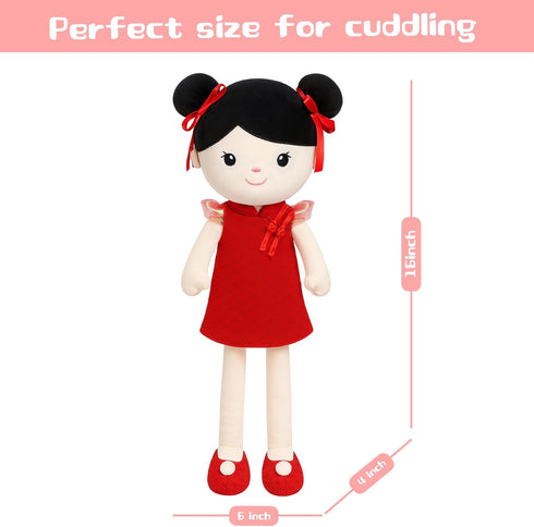 Toys,16inch Soft Baby Doll Baby Rag Doll for Girls Birthday Gifts Cuddly Plush Toys for Toddler Kids (Cheongsam Girl)
