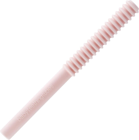 Baby Teething Tubes - Made in The USA, Soft & Durable Infant Toys, 7 Inches, Pink, Food Safe & Easy to Clean