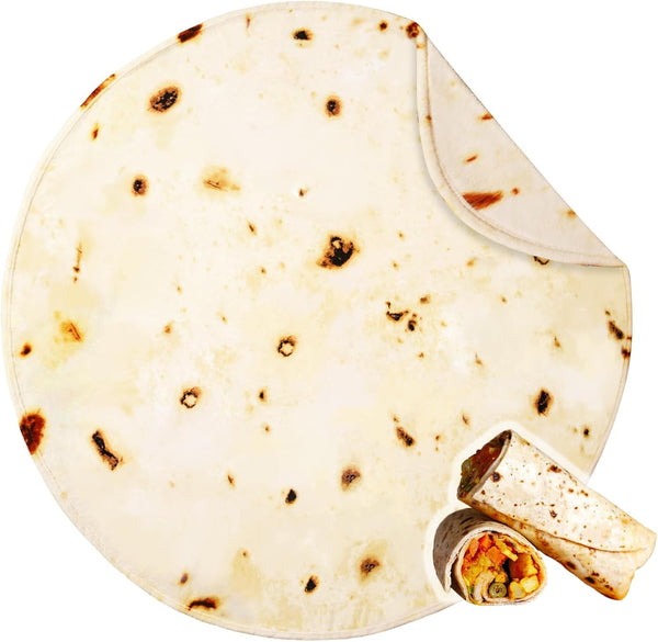 Bnuitland Burritos Tortilla Throw Blanket, 300 GSM Double Sided Giant Funny Gift,
