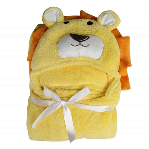 Vauwmsr Baby Hooded Blanket, Ultra Soft Warm Newborn Infant Swaddle Wrap Bath Shower Towel, 25.6" x 39.4", Yellow