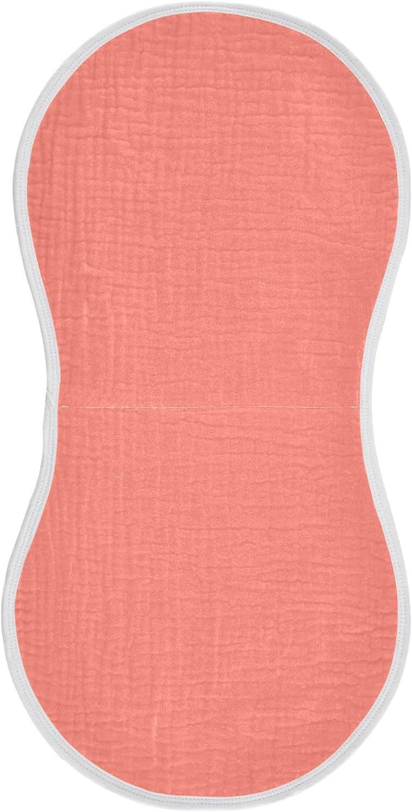 KEIGE 1Pc Salmon Burp Cloth,Unisex Large Absorbent Soft Cotton Muslin Burping Cloths for