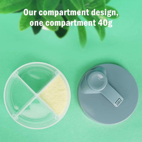 Accmor 2 Pack Baby Formula Dispenser On The Go, Non-Spill Rotating Four-Compartment Formula Container to Go, Milk