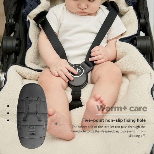 Waterproof & Thicken Universal Footmuff for Stroller, Bunting Bag for Winter Stroller Cover (0-3 Years)
