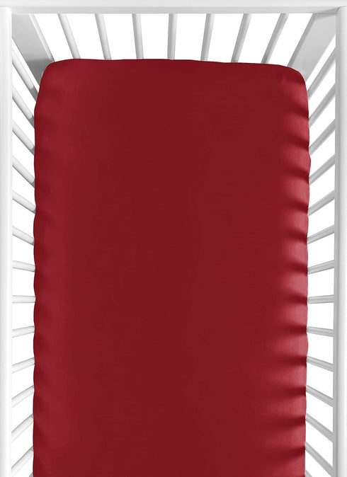 Sweet Jojo Designs Solid Red Baby or Toddler Fitted Crib Sheet for