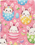 SDMKA 27x39 Inch Easter Cartoon Bunny Pink Crib Sheets for Boys Girls - Portable Microfiber Fitted Crib Sheet