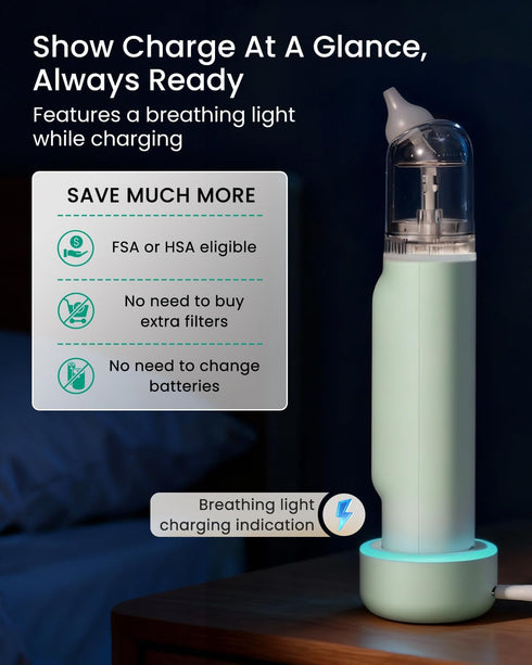 5 IPX7 GROWNSY Nasal Aspirator for Baby, Upgraded Suction Levels Baby Nose Sucker, Waterproof Electric Nose Suction
