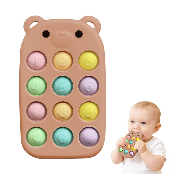 VISEWI baby phone teething toys, food grade silicone teether toy for baby 3-18