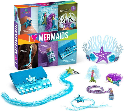 Craft-tastic I Love Mermaids Kit - Craft Kit with 6 Mermaid-Themed Projects