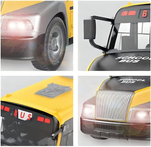 2.4Ghz Liberty Imports RC School Bus - Remote Control Toy Bus with LED Lights, Rechargeable Electronic Vehicle for Kids