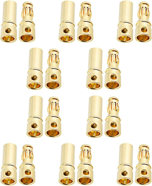 10 Sets Hobbypark Female Male 3.5mm Gold Bullet Banana Connectors for RC ESC LIPO Battery Device