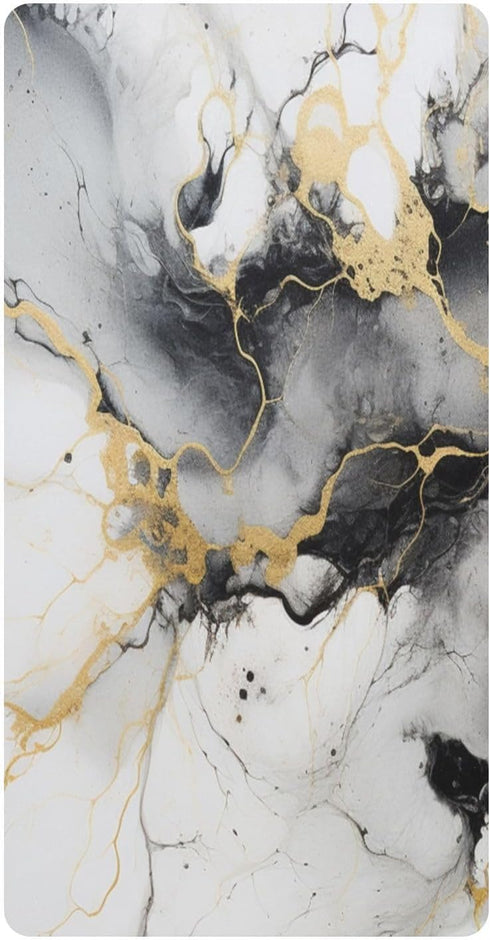Bseiialft Black Gold White Marble Crib Sheets for Boys Girls Soft and Breathable
