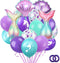 Morofme 22pcs Mermaid Theme Balloons, Helium Foil Ocean Decorations with Mermaid Tail and Sea Shells for Girls Party