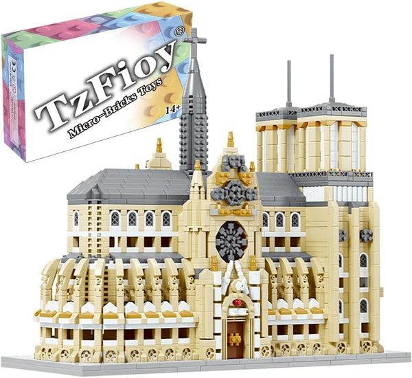 TzFioy Notre Dame de Paris Micro Brick Building Set (2908 Pieces) Landmark Model