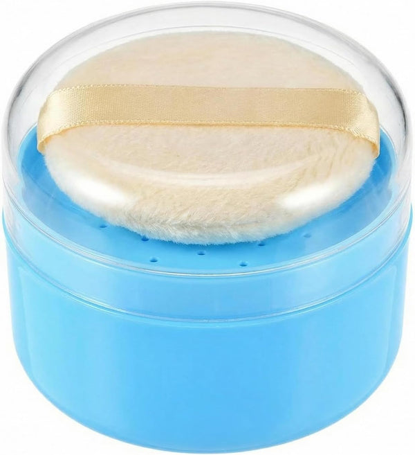 Happyupcity Baby After-Bath Powder Puff Container Jars Empty Refillable Plastic Soft Face Body