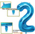 2 Number Balloon Blue Big Number Balloons 40 Inch Kit for Happy Birthday Party Decorations