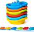 Multi Colored Baby Bath Boats - Fun and Educational Bath Toys for Toddlers, Stackable Bath Toy Set