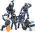8 PCS Building Block City Policeman Action Mini-Figures with Military Weapons Accessories, SWAT Model Toys for Boys