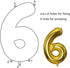 40 Inch Jumbo Number 16 Gold Balloon for Birthday Party Celebration Decoration, Sixteen Foil Helium Balloons