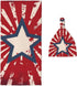 Star Stripes Baby Swaddle Blanket with Beanie Set, Newborn Receiving Blankets 35.4"X 35.4" USA Flag Soft Wrap Gift