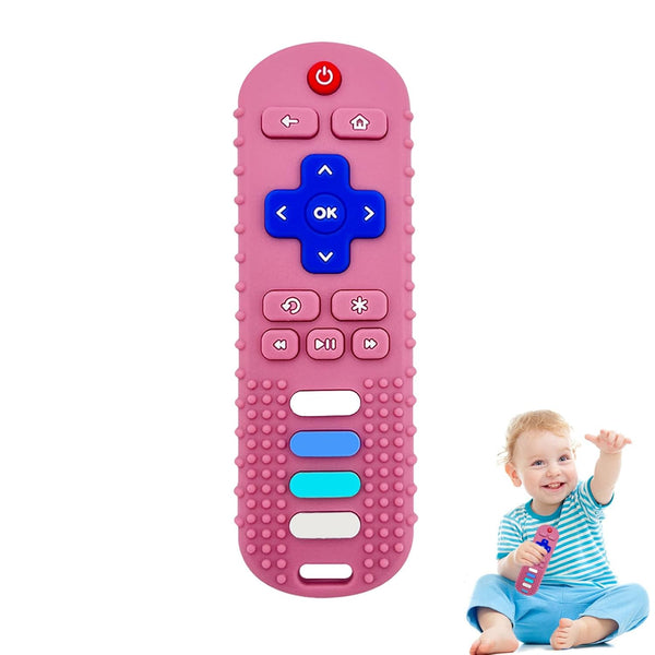 Cute Remote Control Shape Baby Teething Toys - Silicone Teethers for Boys and Girls, Chew Toys for Early Education