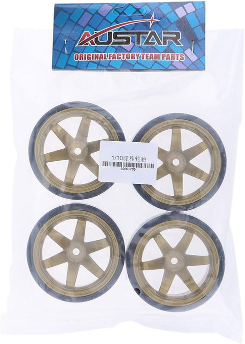 GoolRC 4PCS/Set Hard Tyre Replacement for 1/10 Drift Car, Compatible with Traxxas HSP Tamiya HPI Kyosho (Army Green)