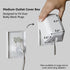 Qdos Safety Medium Outlet Cover Box for Baby Proofing, Secure Hidden Lock, Easy Install, 1 Pack.