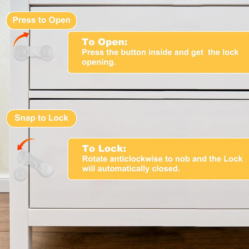 8 Packs Cabinet Door Locks for Baby Proof and Child Safety, Transparent Adhesive Locks for Drawer Cupboards