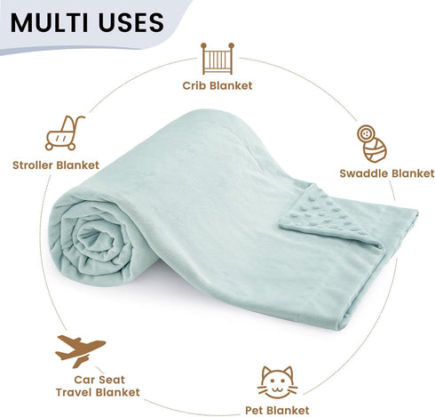 40x50 Inches david's kids Micro Fleece Minky Baby Blanket for Boys Girls Neutral with Double Layer and Soothing Raised