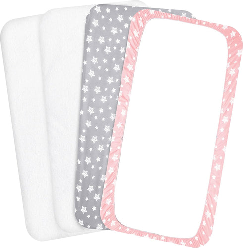 4 Pack Set, Crib Sheets & Waterproof Crib Mattress Protector for Boys Viscose, Waterproof Crib Sheets Mattress Pad