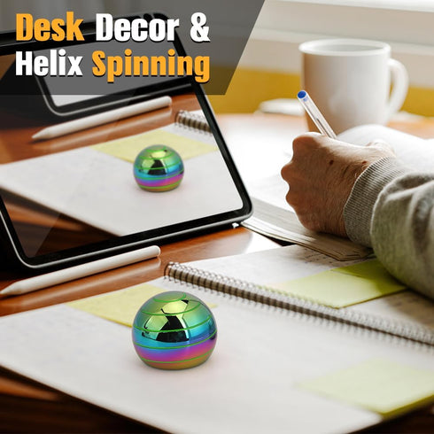 Mechaniker Luminous Kinetic Spinning Desk Toys, Metal Full Body Optical Illusion Fidget Spinner Ball, Glow in The Dark