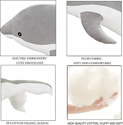 Somao (100cm/39.37in, Dolphin Stuffed Animals Plush Pillow Super Soft Sea Animal Plush Toys Dolls for Boys Girls