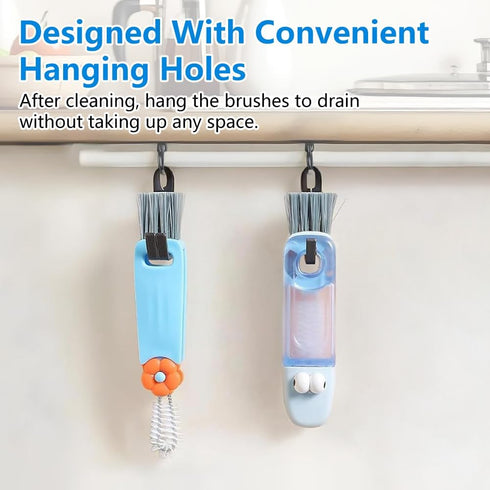 Dovciua 3 1 Set, in Cup Lid Cleaning Brush Multifunctional Bottle Gap Cleaner, Silicone Cup Lid Gap Cleaning Brush