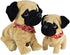Set WEofferwhatYOUwant Pug Daddy & Pug Puppy Electronic Interactive Plush Dog Toys with Tricks, Barking, Walking Touch