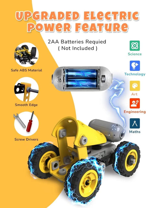 STEM Toys for 5-8 Year Old Boys, 10 in 1 Electric Building Toys, Educational Construction Science Kit
