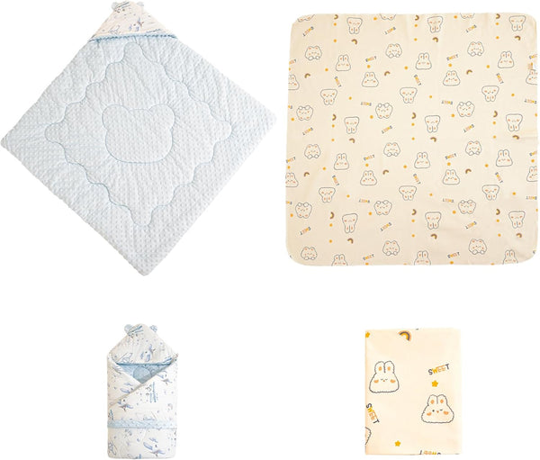 BESVIP Thicken Warm Swaddle Blankets, Baby Bunting for Stroller, Newborn Blanket with Hooded