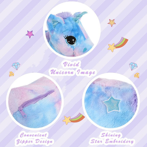 Muiteiur Giant Unicorn Stuffed Animal - XL 43.4 inch Blue Plush Pillow Gift for Girl Boy Kid