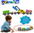 SAIBURAZ Sets 3+ Wooden Trains Cars with Crane Magnetic Train Toys for Wooden Train Tracks Train for Toddlers and Kids