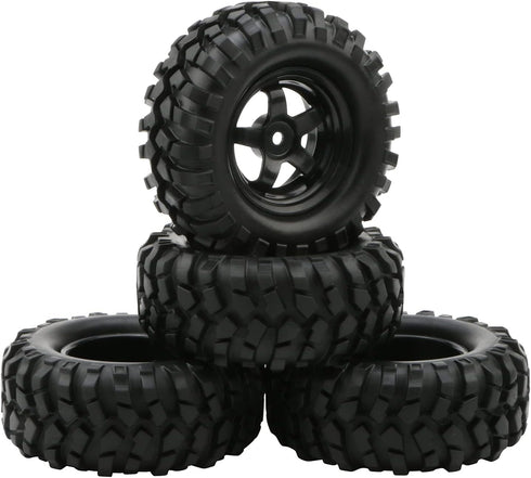 4X 1:10 RC Off-Road Car Wheel Tires, 5 Spokes Wheel Rim, 12 mm Hex RC Parts