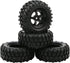 4X 1:10 RC Off-Road Car Wheel Tires, 5 Spokes Wheel Rim, 12 mm Hex RC Parts