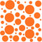 Set of 100 Orange Vinyl Wall Decals - Assorted Polka Dots Stickers - Removable Adhesive for Nursery Kids Room Decor