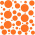 Set of 100 Orange Vinyl Wall Decals - Assorted Polka Dots Stickers - Removable Adhesive for Nursery Kids Room Decor