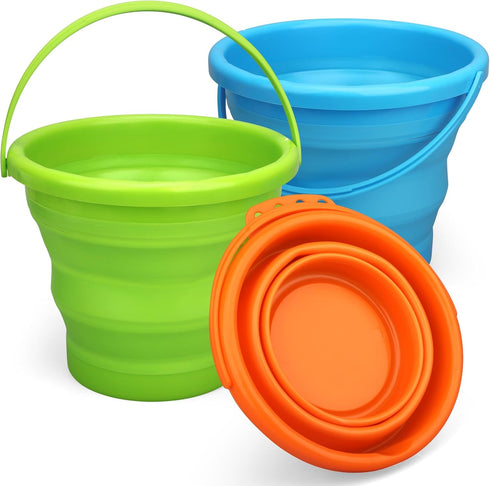 LNCOJOLM Collapsible Bucket Sandbox Kit Toys for Kids, Foldable Bucket Multi Purpose Sand