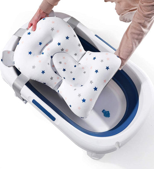 Baby Bath Pad Anti-Slip Infant Bath Cushion, Newborn Bathtub Seat Support Mat for Baby 0-12 M (Tub Not Included)