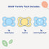 MAM Variety Pack Baby Pacifier, 3 Types for Healthy Oral Development, 3 Pack, 0-6 Months, Girl