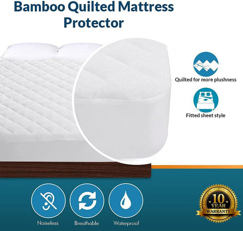 28x49, 100% PlushDeluxe Crib Mattress Protector, Waterproof, Noiseless, Ultra Soft Viscose Made from Bamboo