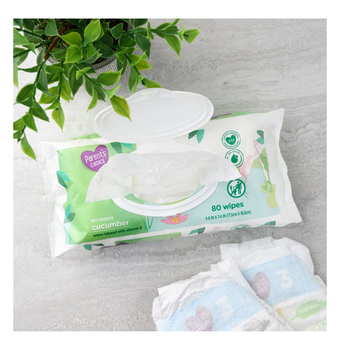 Parent's Choice 240 Baby Wipes Refreshing Cucumber Ct w/ Aloe