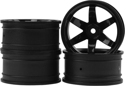 4Pack HIRCQOO RC Plastic Wheel Rims, 12mm Hex Hub OD 52mm Compatible with 1/10 On-Road Racing Touring Drift Car