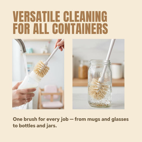 Bottle Brush Cleaner,Long Plastic Handle,Soft Bristle&Non-Scratch,Cleans and Scrubs Hard to Reach Coffee